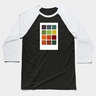 Color Square: A Minimalist Mid-century Color Block Grid Baseball T-Shirt